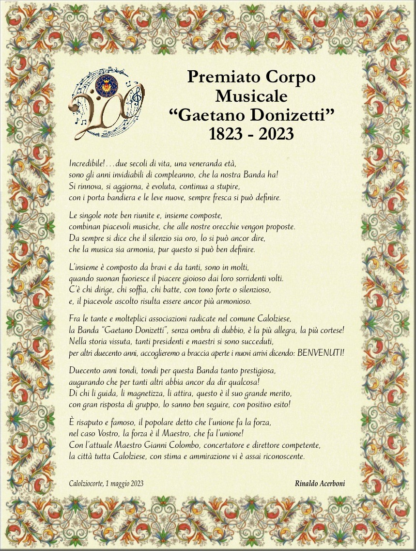 Poesia dedicata da Rinaldo Acerboni